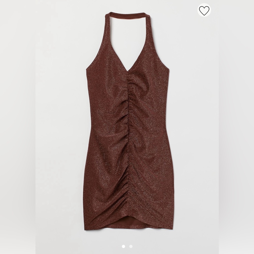 NWT Gold halter dress